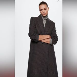 Mango houndstooth wool coat